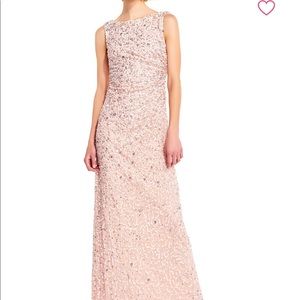 Adrianna Papell blush sequin dress